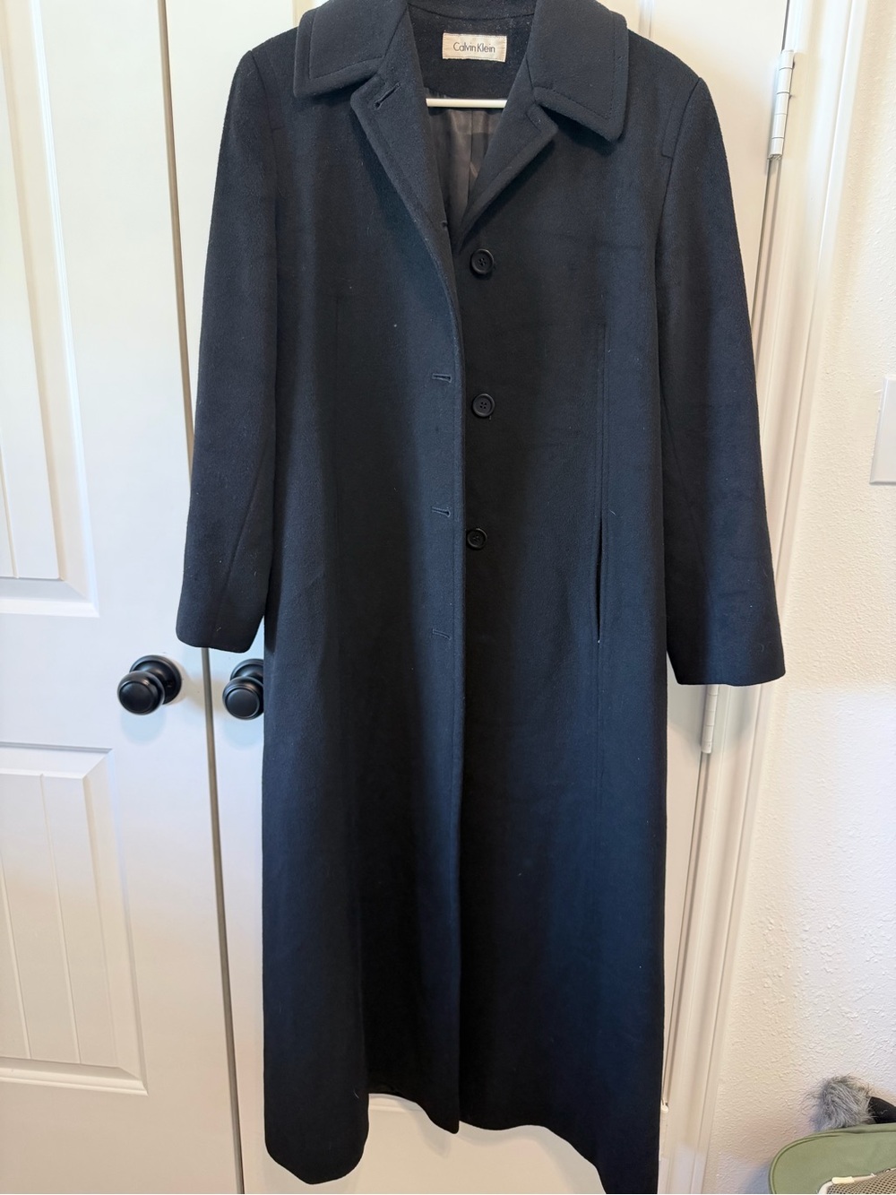 Calvin Klein Black Longline Classic Coat Women’s Small